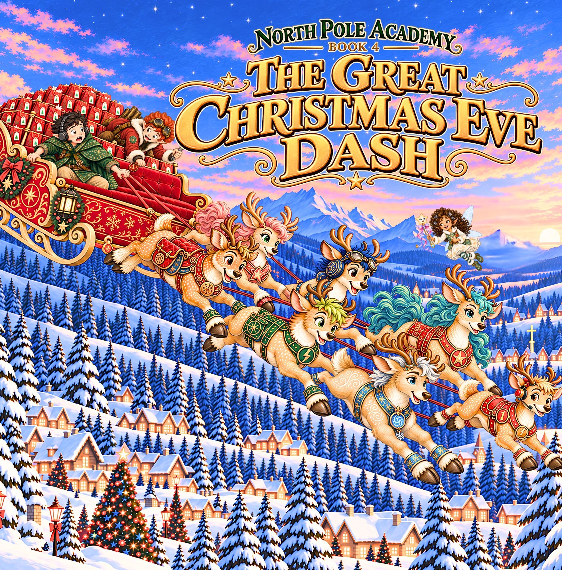 Cover of North Pole Academy Book 4, The Great Christmas Eve Dash